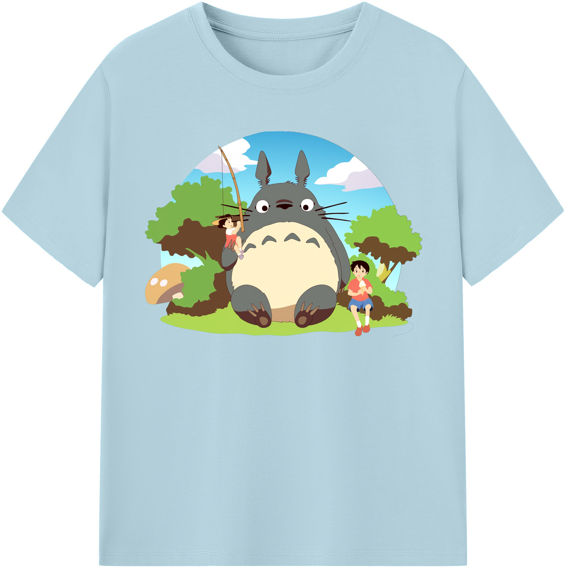 （画像用） となりのトトロ 草壁メイ 草壁サツキ My Neighbor Totoro Satsuki Kusakabe Mei Kusakabe 綿100％半袖Tシャツ（フロントプリント）